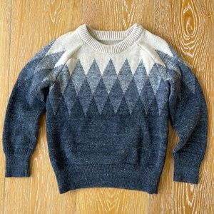 Gap kids xs gray geometric wool blend sweater in EUC